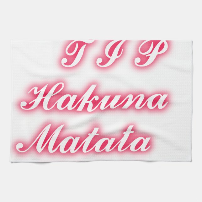 Paño De Cocina Consejo de San Valentín: Hakuna Matata Gracioso Ar (Horizontal)