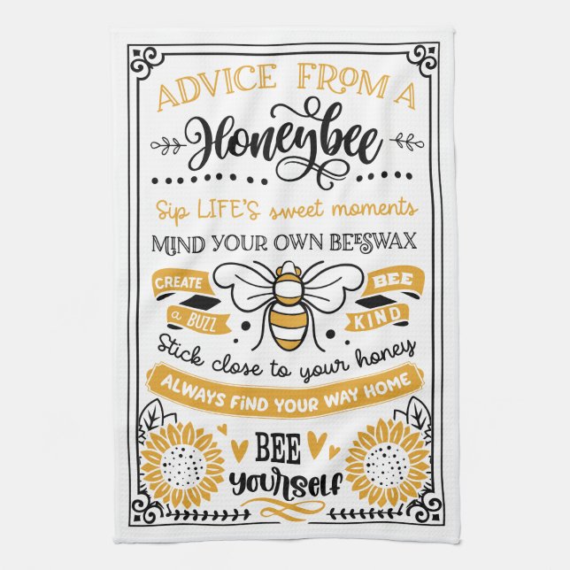 Paño De Cocina Consejo de una abeja de miel (Vertical)