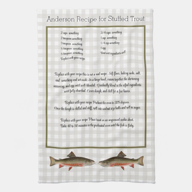 Paño De Cocina Conservación de recetas Pesca con mosca de pescado (Vertical)