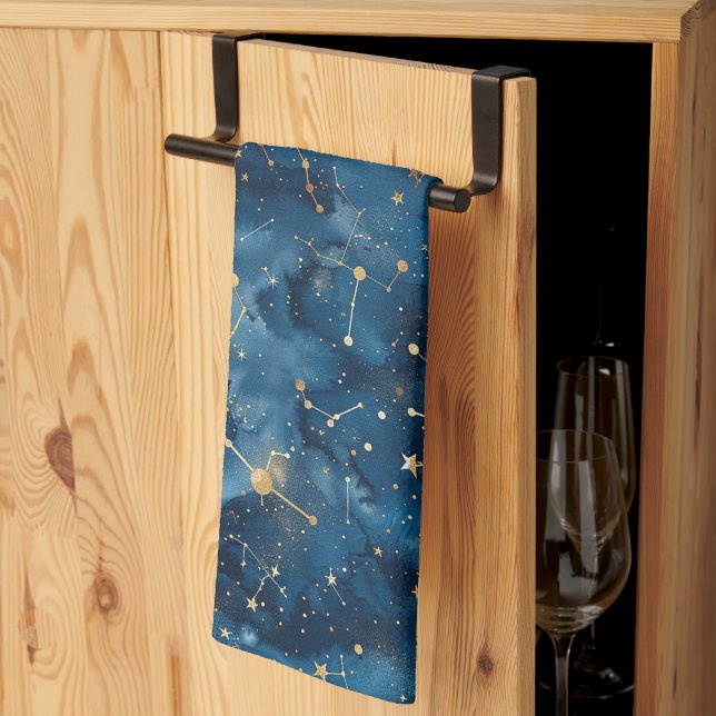 Paño De Cocina Constelación celeste - Noche estrellada (7) (Pliegue de tercios)