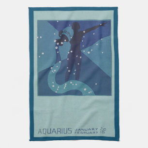 Paño De Cocina Constelación de Acuario, Astrología del Zodiaco Vi