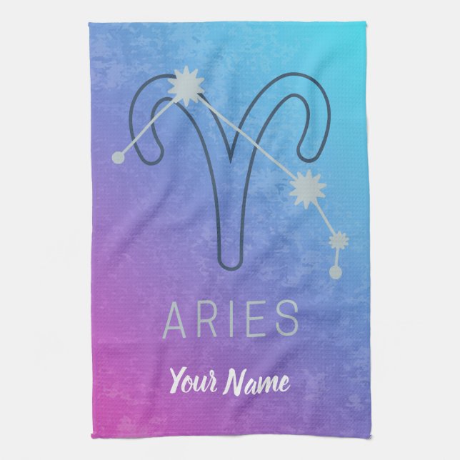Paño De Cocina Constelación de Aries Zodiac Star Sign Horoscope (Vertical)