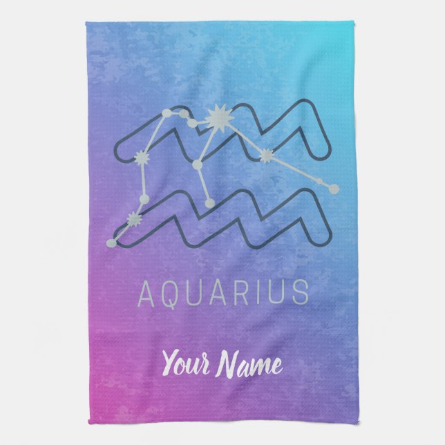 Paño De Cocina Constelación de la estrella del Zodiaco Aquarius (Vertical)