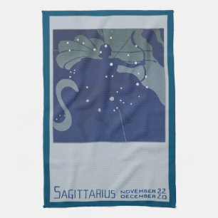 Paño De Cocina Constelación de Sagitario Astrología Zodiaco Vinta