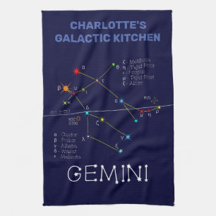 Paño De Cocina Constelación de Zodiac Gemini