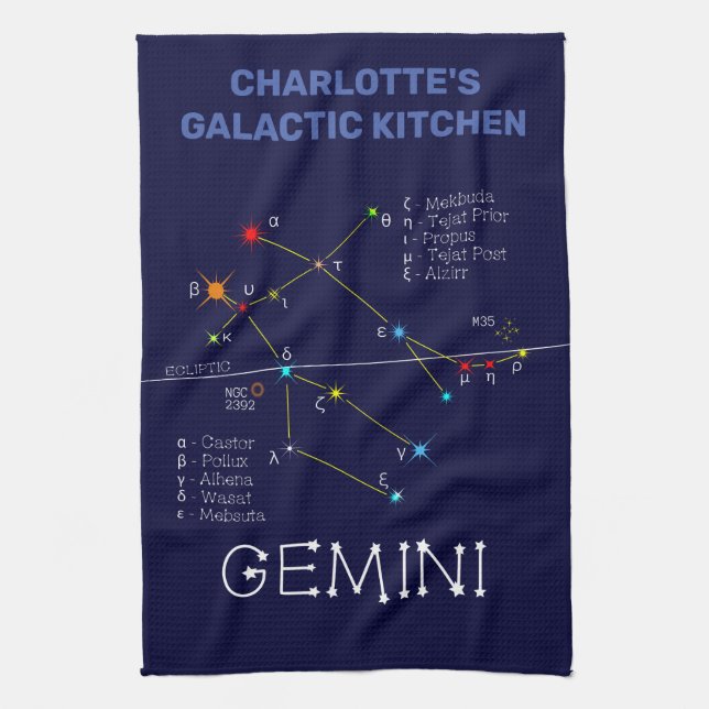 Paño De Cocina Constelación de Zodiac Gemini (Vertical)