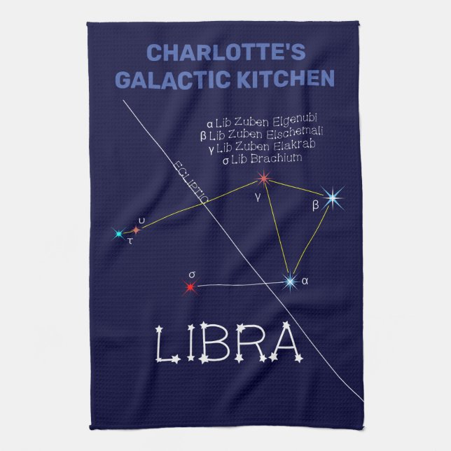 Paño De Cocina Constelación de Zodiac Libra (Vertical)