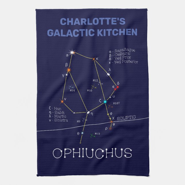 Paño De Cocina Constelación de Zodiac Ophiuchus (Vertical)