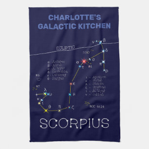Paño De Cocina Constelación de Zodiaco Escorpio