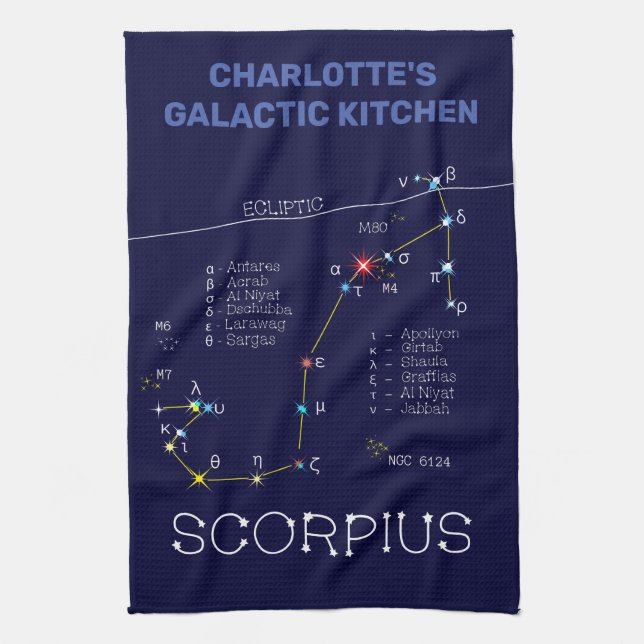 Paño De Cocina Constelación de Zodiaco Escorpio (Vertical)