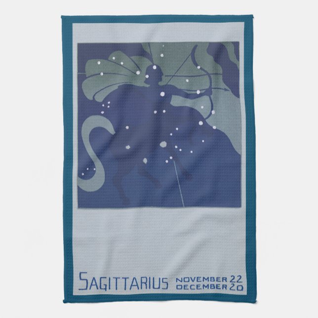 Paño De Cocina Constelación Sagittarius Astrología zodiaca vintag (Vertical)