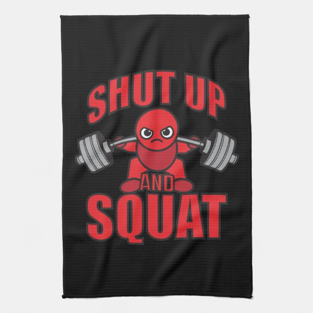 Paño De Cocina Construcción De Cuerpos - Cállate Y Squat - Día De (Vertical)
