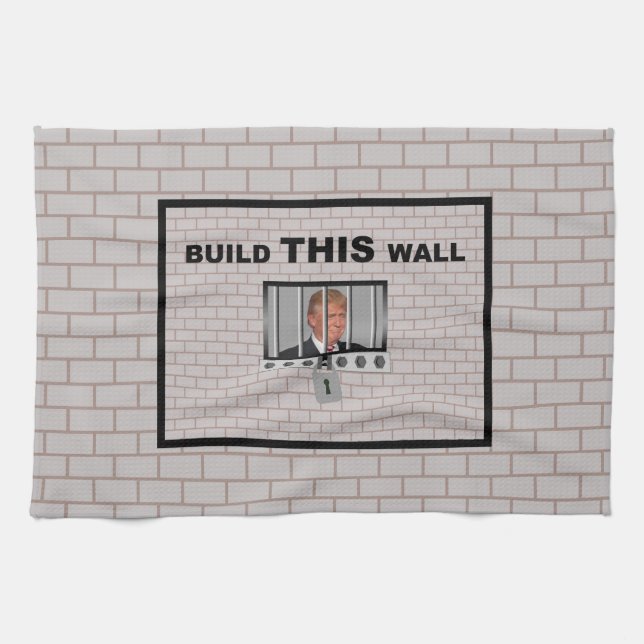Paño De Cocina Construir ESTE muro / Anti Trump, (Horizontal)