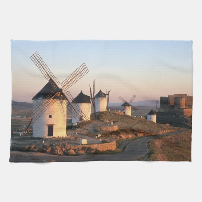 Paño De Cocina Consuegra, La Mancha, España, molinos de viento (Horizontal)