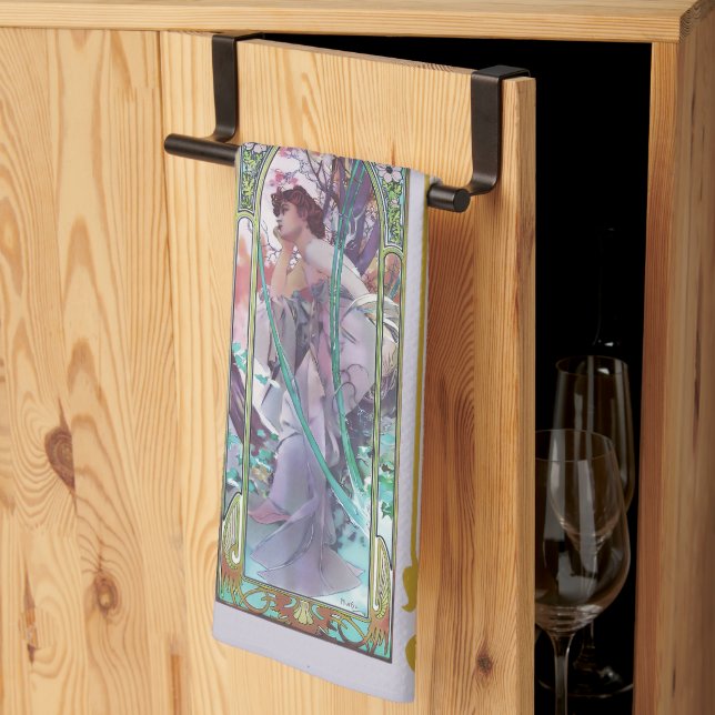 Paño De Cocina Contemplación vespertina de Art Nouveau Alphonse M (Pliegue de tercios)