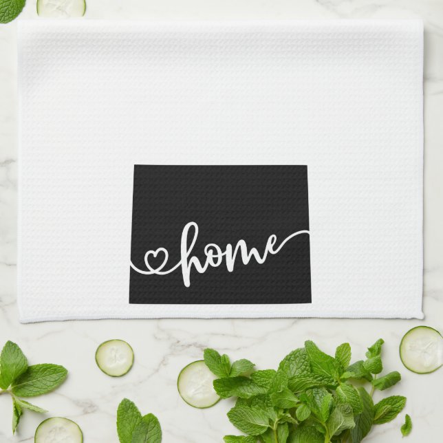 Paño De Cocina Contorno de estado del hogar Wyoming (Doblado)