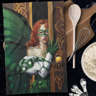 Paño De Cocina Contraseña Secreta de Hada Celta Verde Mística Irl