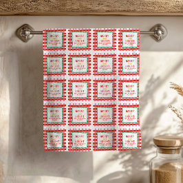 Paño De Cocina Control rojo brillante y merry personalizado