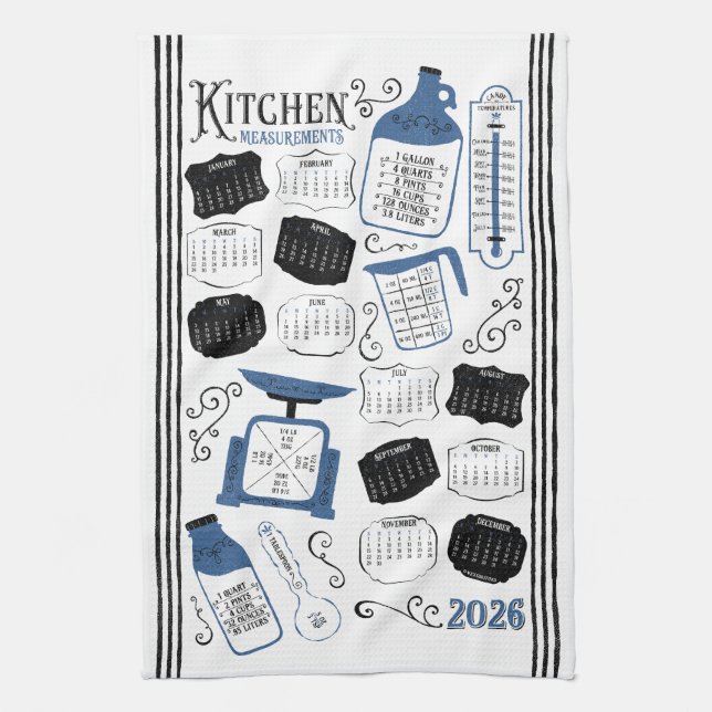 Paño De Cocina Conversiones de la cocina azul (Vertical)