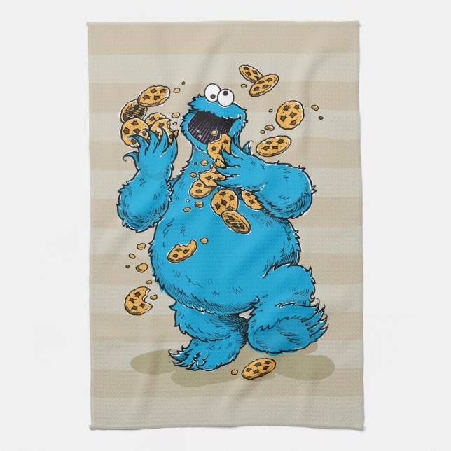Paño De Cocina Cookie Monster Crazy Cookies (Vertical)