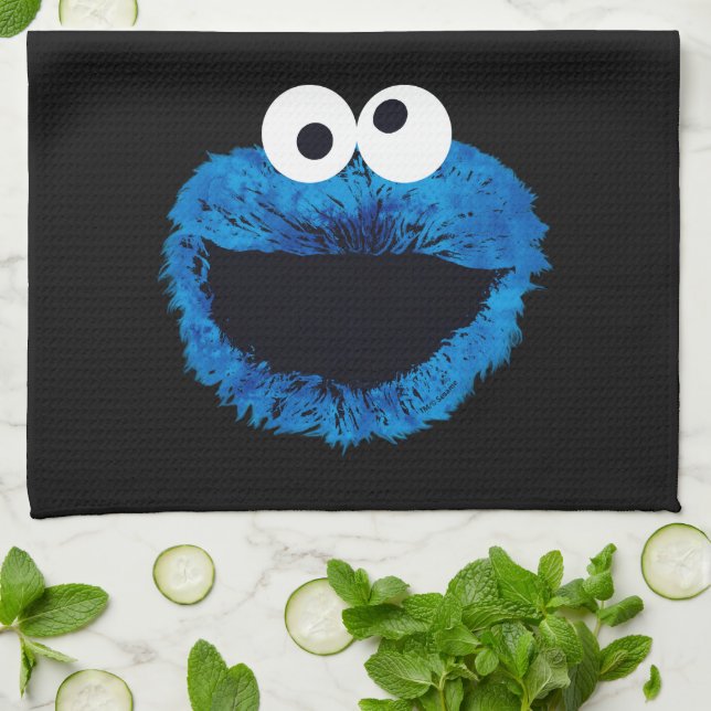 Paño De Cocina Cookie Monster | Tendencia acuarela (Doblado)