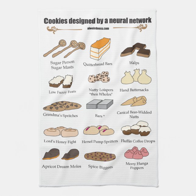 Paño De Cocina Cookies by AI Weirdness - Kitchen towel (Vertical)