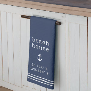 Paño De Cocina Coordenadas personalizadas de Beach House