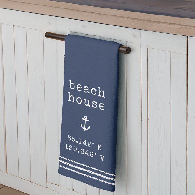 Paño De Cocina Coordenadas personalizadas de Beach House (Subido por el creador)