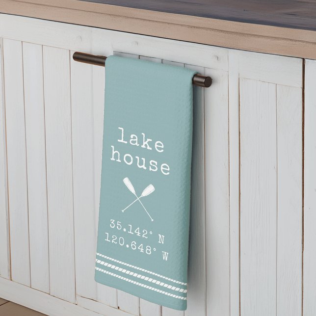 Paño De Cocina Coordenadas personalizadas de la Casa del Lago (Subido por el creador)