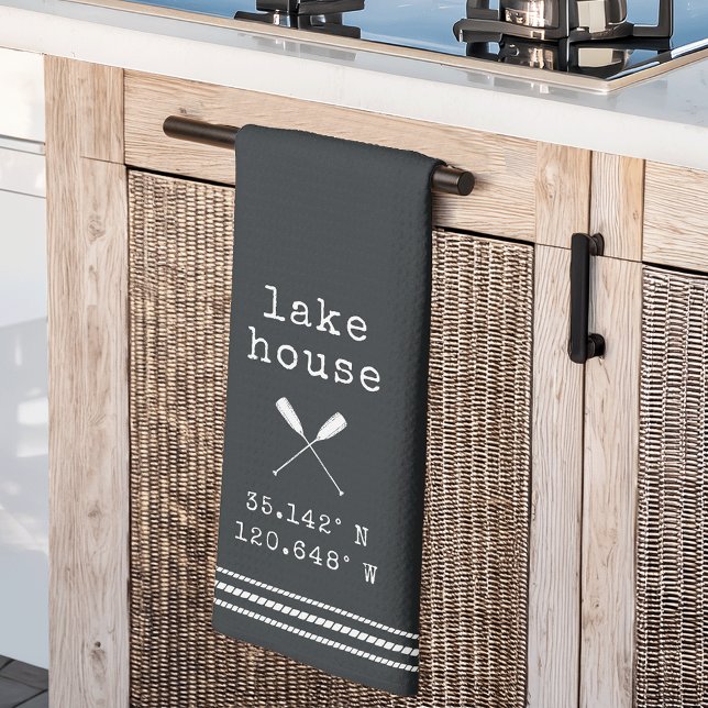 Paño De Cocina Coordenadas personalizadas de la Casa del Lago (Subido por el creador)