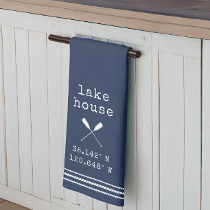 Paño De Cocina Coordenadas personalizadas de la Casa del Lago