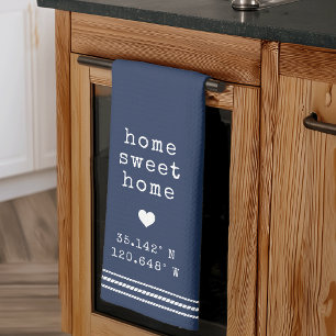 Paño De Cocina Coordenadas personalizadas para el hogar dulce