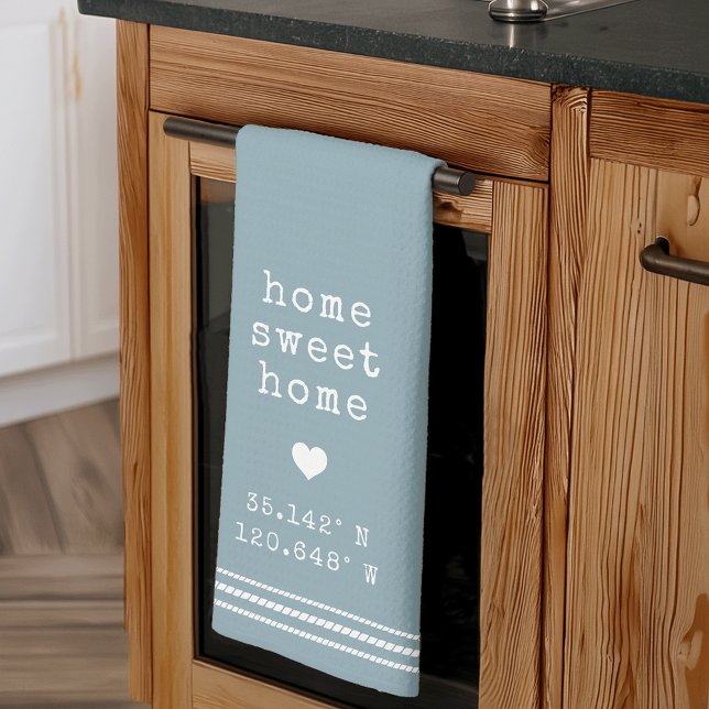 Paño De Cocina Coordenadas personalizadas para el hogar dulce (Subido por el creador)
