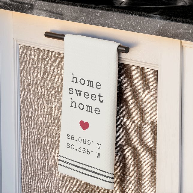 Paño De Cocina Coordenadas personalizadas para el hogar dulce (Subido por el creador)