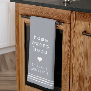 Paño De Cocina Coordenadas personalizadas para el hogar dulce