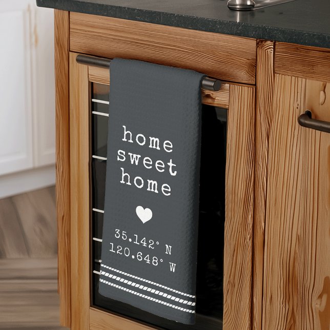 Paño De Cocina Coordenadas personalizadas para el hogar dulce (Subido por el creador)