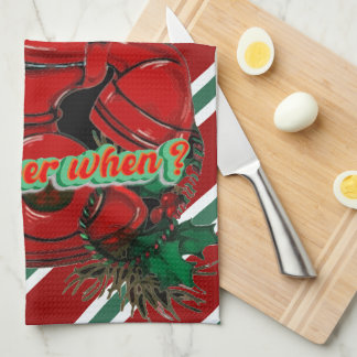 Paño De Cocina Coordinación telefónica de Navidades rojos antiguo