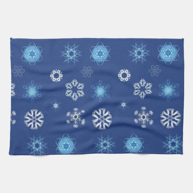 Paño De Cocina Copos de Navidad  (Horizontal)