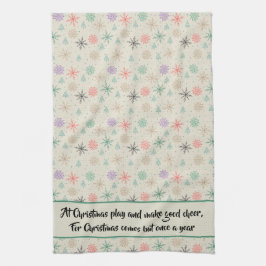 Paño De Cocina Copos de nieve a mano Árboles de Navidad Multicolo