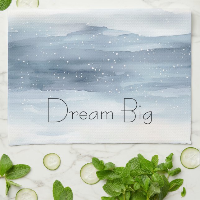 Paño De Cocina Copos de nieve blancos azules (Doblado)