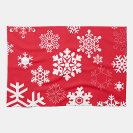 Paño De Cocina Copos de nieve blancos - Color del fondo del Perso