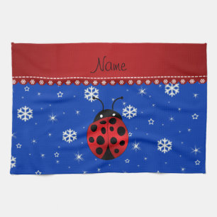 Paño De Cocina Copos de nieve conocidos personalizados del azul