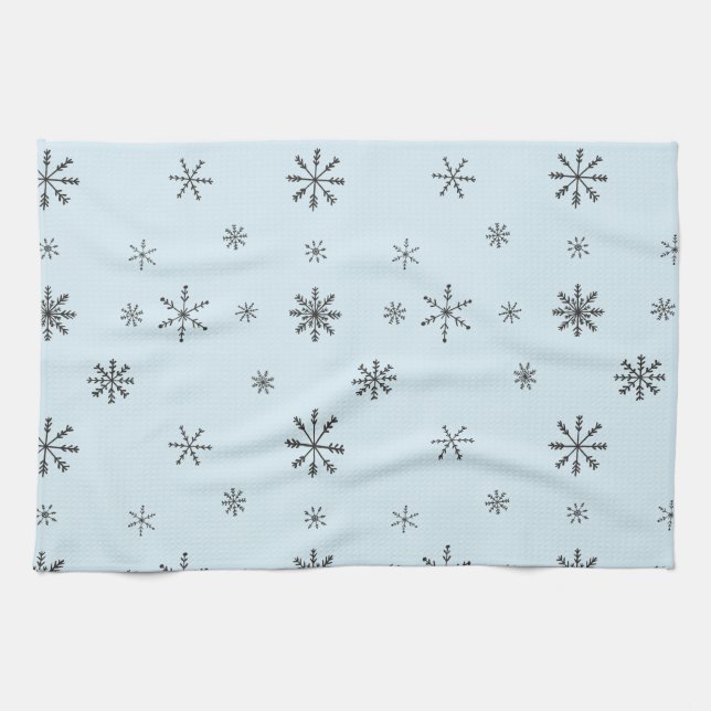 Paño De Cocina Copos de nieve de invierno modernos (Horizontal)