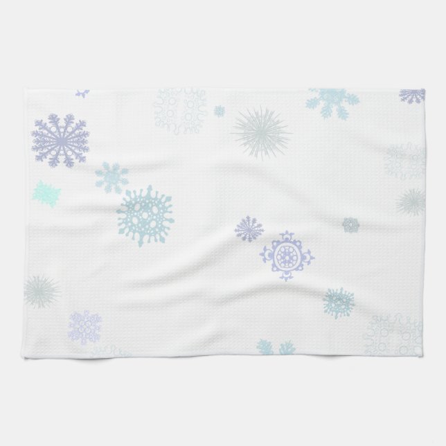 Paño De Cocina Copos de nieve pálidos (Horizontal)