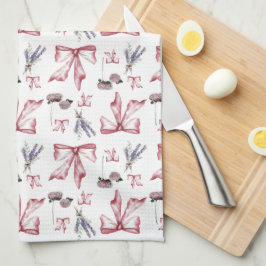 Paño De Cocina Coquette Bow and Floral Print - Pink suave
