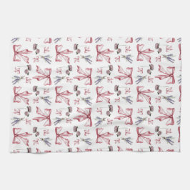 Paño De Cocina Coquette Bow and Floral Print - Pink suave