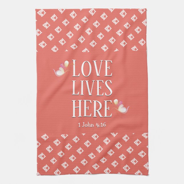 Paño De Cocina Coral | AMAR LA VIDA AQUÍ | Personalizable elegant (Vertical)