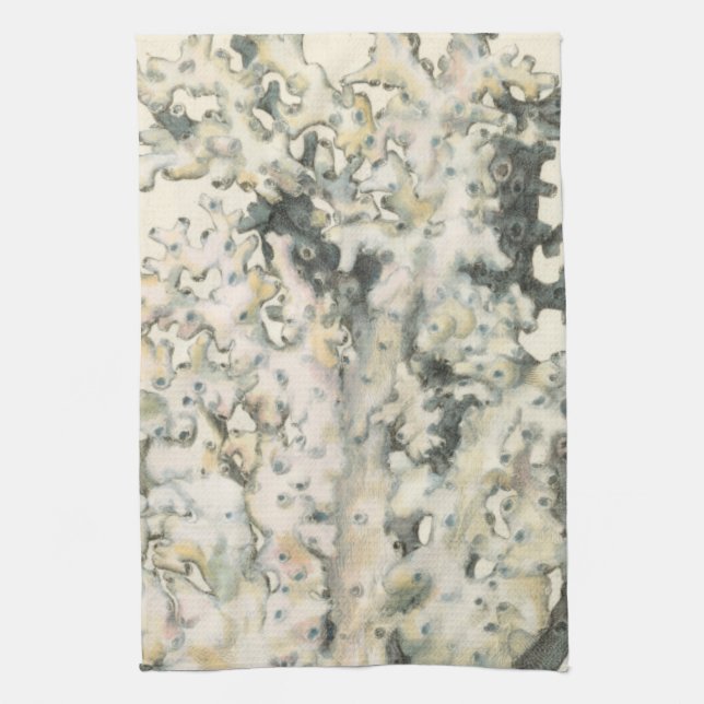 Paño De Cocina Coral de acuarela antigua (Vertical)