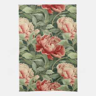 Paño De Cocina Coral de estilo vintage y Rubor Peony Garden Patte