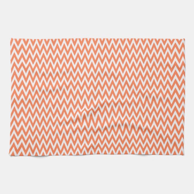 Paño De Cocina Coral Elegant Chevron Design (Horizontal)